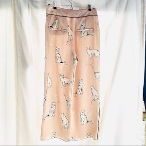 Zara cat print lounge trouser pants size medium